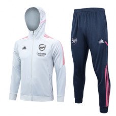 Арсенал спортивный костюм с капюшоном 2022-2023 светло-серый с розовым